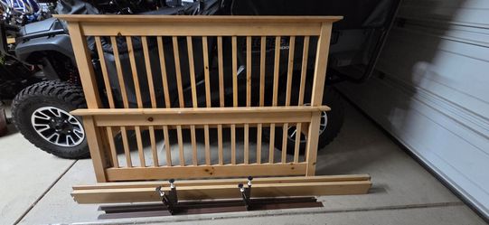 Queen bedframe, headboard, footboard and night stand (Solid Wood)