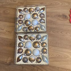 Two Boxes Of Champagne Glass Ornaments