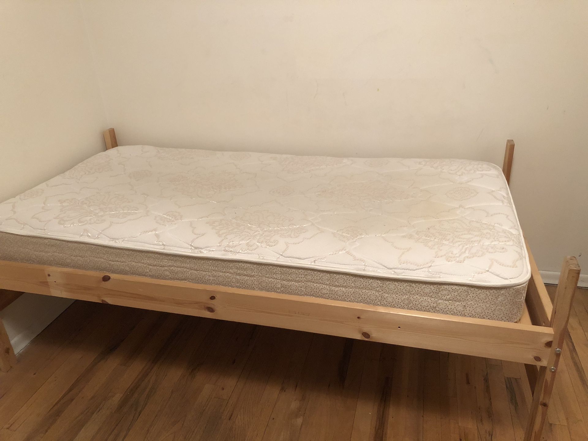 IKEA wood twin beds (was a bunk bed at one time)