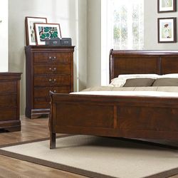 Cherry Queen Sleigh Bed