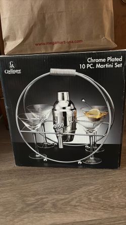 Chrome plated 10 Pc Martini Set