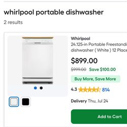 Whirlpool Portable Dishwasher