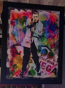 Elvis Vegas Wall Art, Elvis Prints, Elvis Canvas Art, Elvis Singing, Vegas Art 30x40 with canvas frame