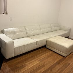 White Leather Couches 