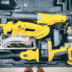 USED DEWALT FOUR PIECE TOOL KIT