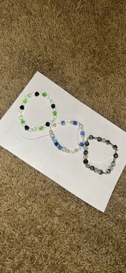 Glass/crystal Beaded Stretch Bracelets