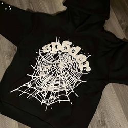 Black And White Spider Hoodie Size Large 