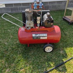 Belt driven Sears Craftsman 4 horsepower, 20 gallon Air compressor. Twin cylinder. 220 volts. An excellent condition. Was working perfectly when I rem