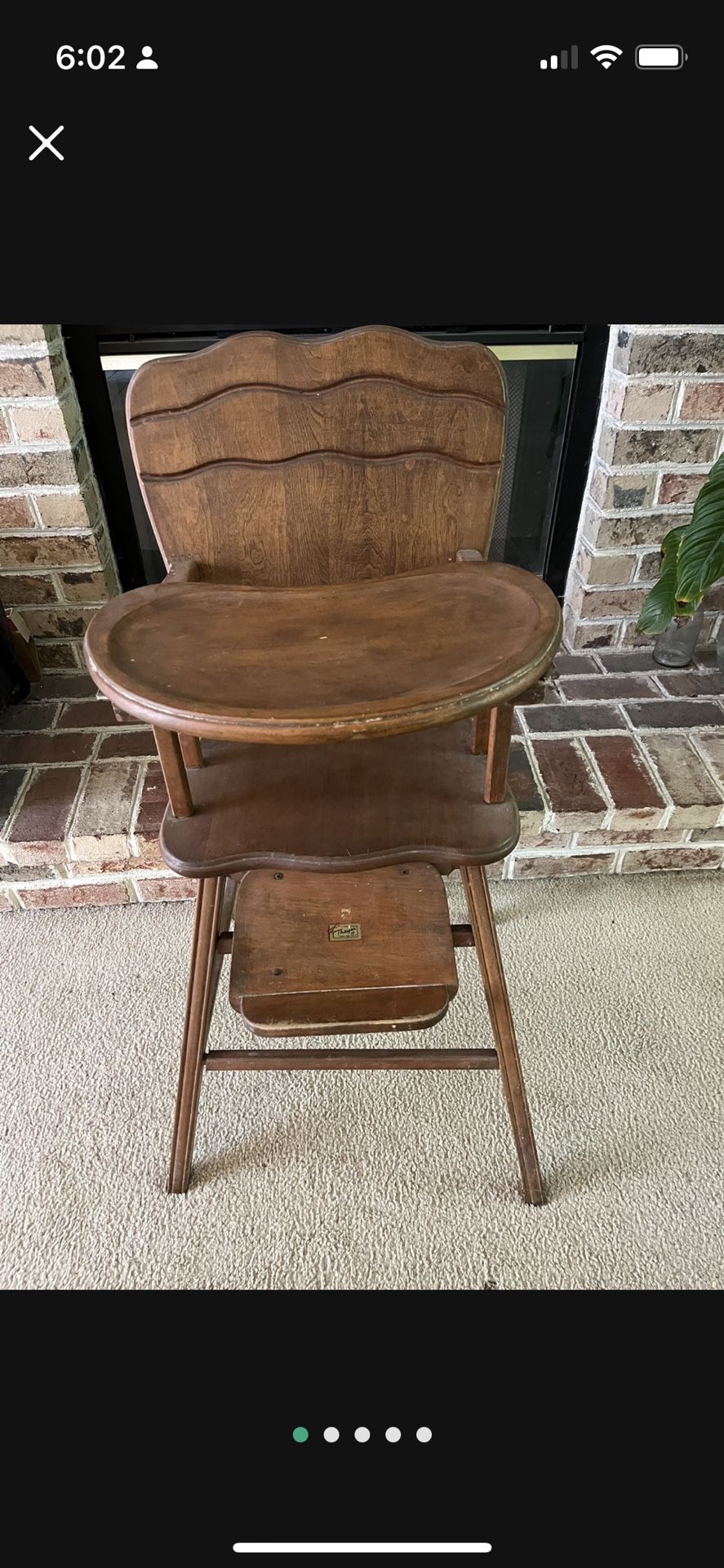 Antique Refinished Thayers Tops For Kids High Chair- 1950’s