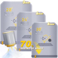 15-Pack Vacuum Bags for Travel with Wireless Rechargeable Pump, Carry-on Size Compression Packing Bags for Luggage & Suitcase, Space Saver for Clothes