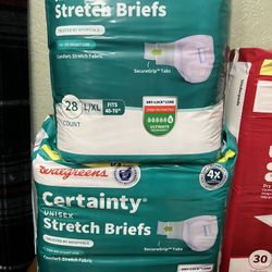 NEW Adult Diapers 2-Pack — Walgreens Certainty S/M + L/XL