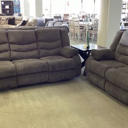 Tulen Reclining Sofa and Loveseat Set