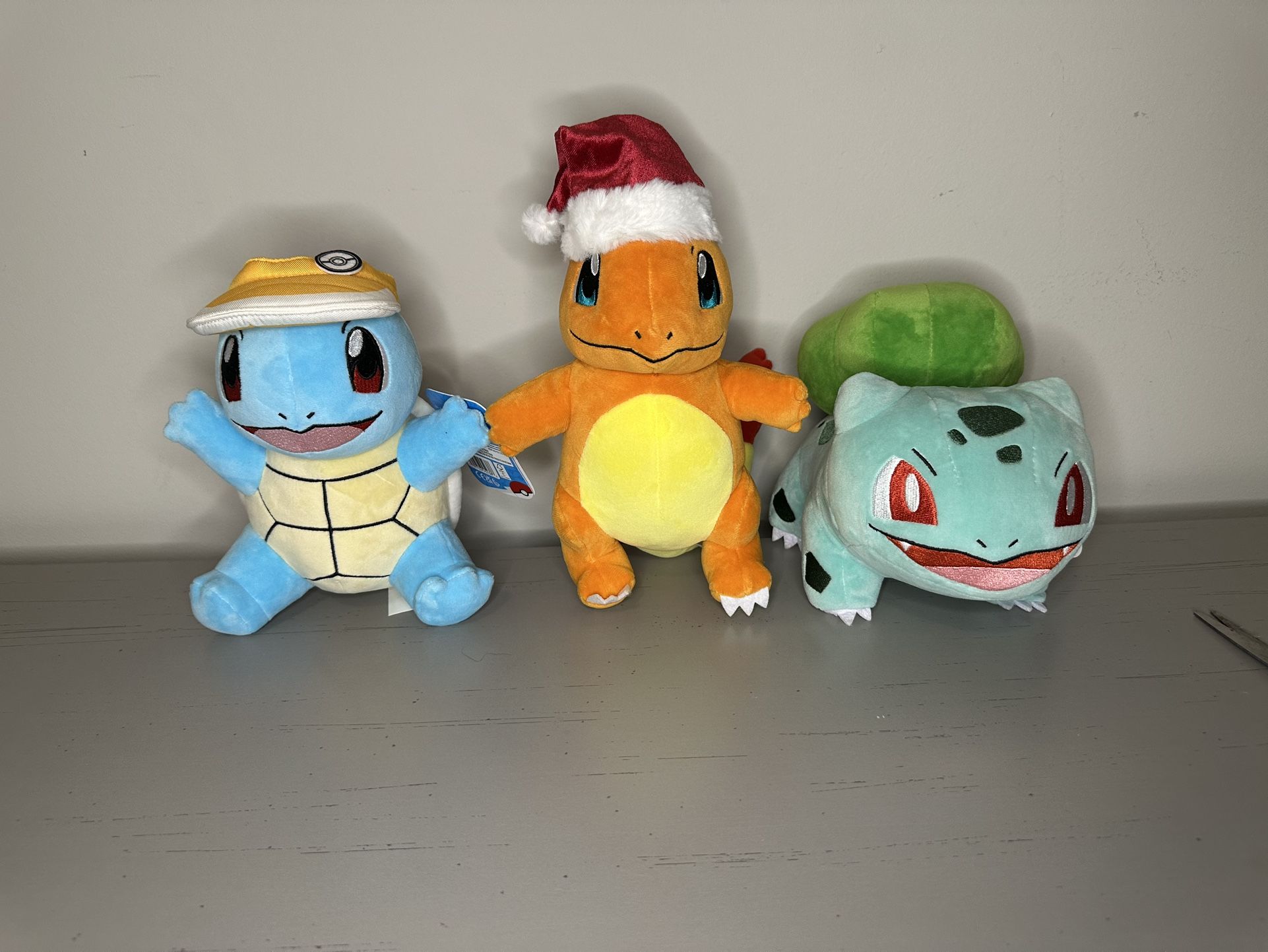 Pokémon Kanto Starters Plush Set - Summer & Christmas Theme