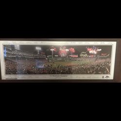 Red Sox ‘13 Panoramic  WS Champs On Field Celebrations  Lux Frame    (also  Photos Of Ortiz And Koji Fr