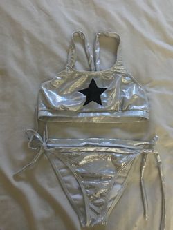 New Silver bathing suit size M