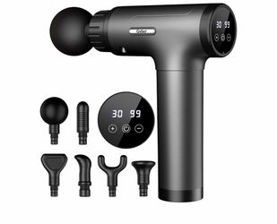 SORUDEL Massage Gun,Massage Gun Deep Tissue for Pain Relief with 8 Massage Heads & 6 Speeds and Carrying Case