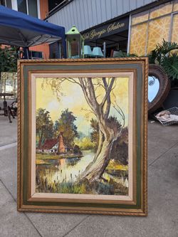 Original Glenna Kurz Oil Painting - California Listed Artist - Country Landscape Cottage")