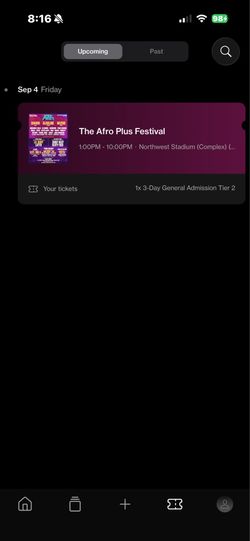 Afro fest ticket GA 3 day tier 2