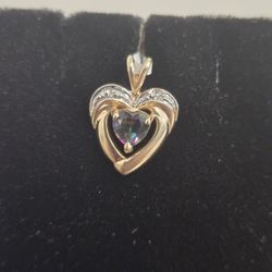 Mystic Topaz Heart Charm