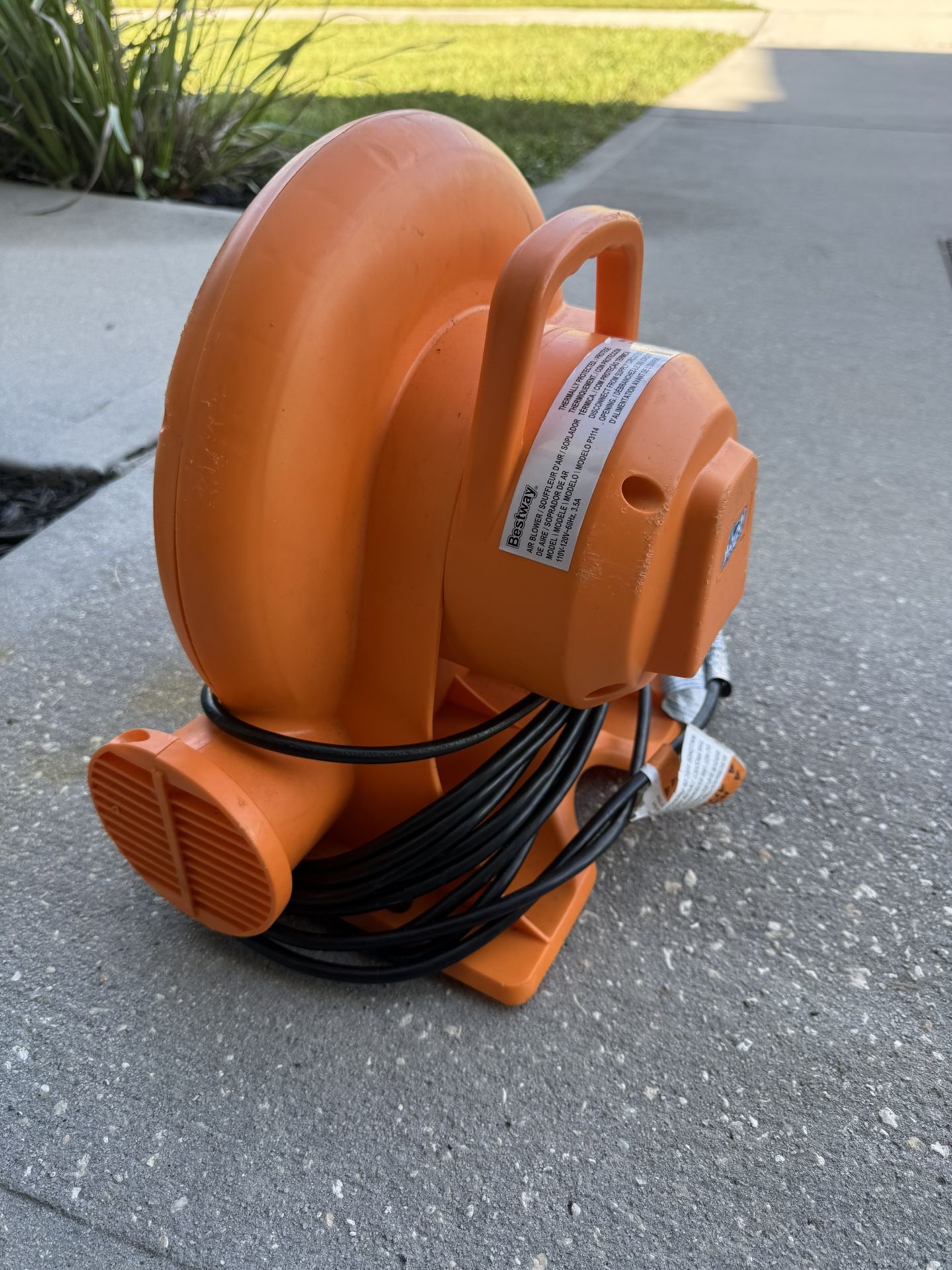 Bestway P3114 Air Blower 110-120v 60Hz 3.5 Amp Bounce House Inflator in Orange