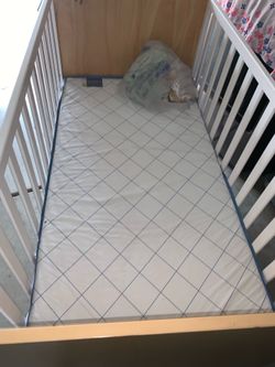 White bed baby crib complete