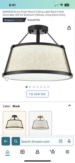 Black Drum Ceiling Light
