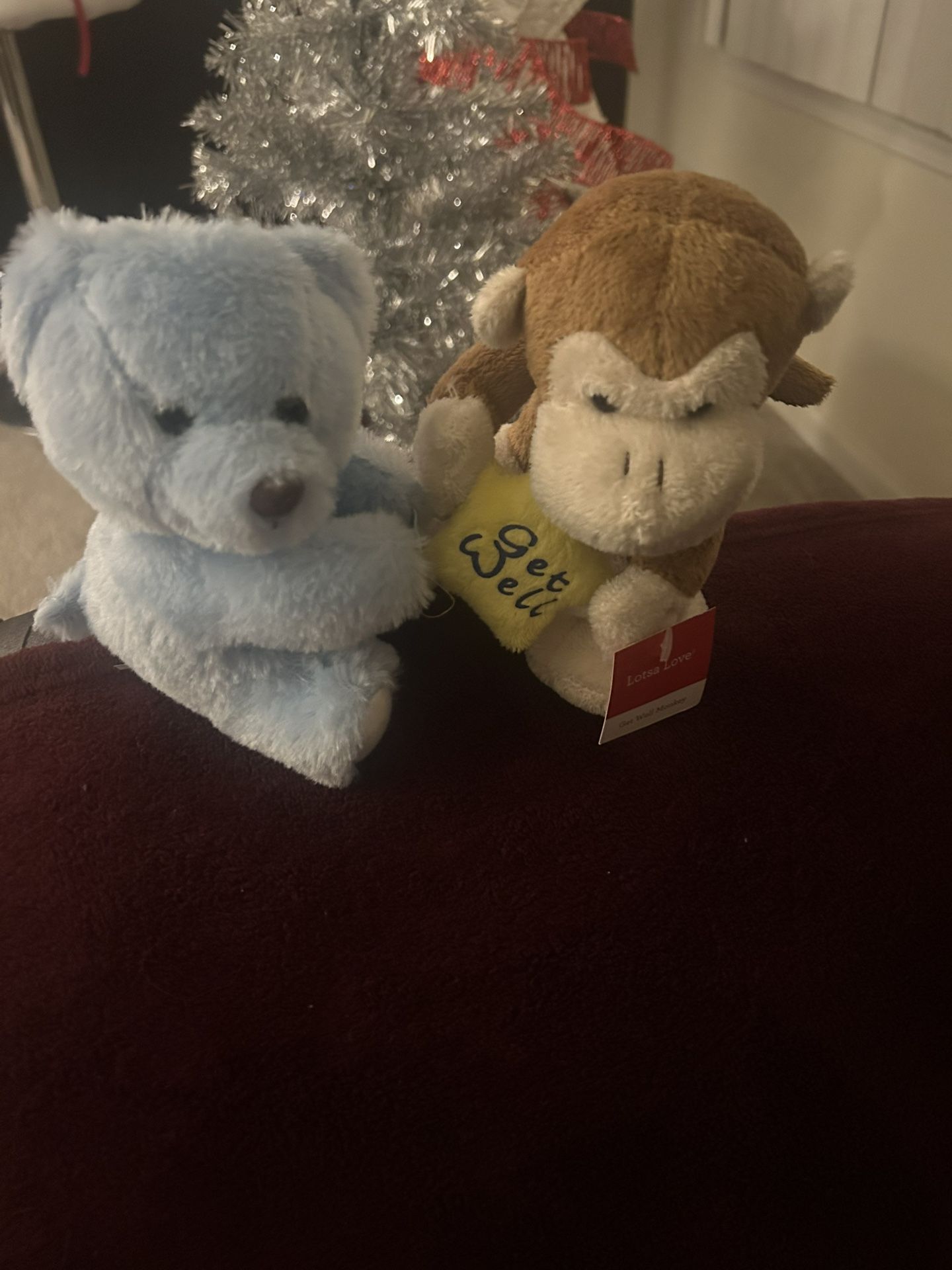 Little Blue Bear & Little “Get Well” Monkey Stuffed Animals