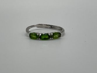 A natural diopside stone from Russia ring in sterling silver that is adjustable