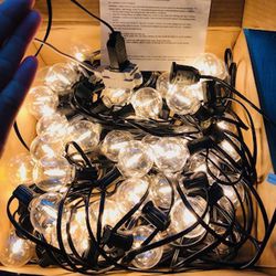 Globe Outdoor String Lights, 100FT LED Bistro Light with ST38 Shatterproof Bulbs, Commercial Hanging Lights for Outside Party Porch Backyard Patio