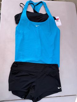 Nike 2 piece bikini tankini top boy shorts bottom women large