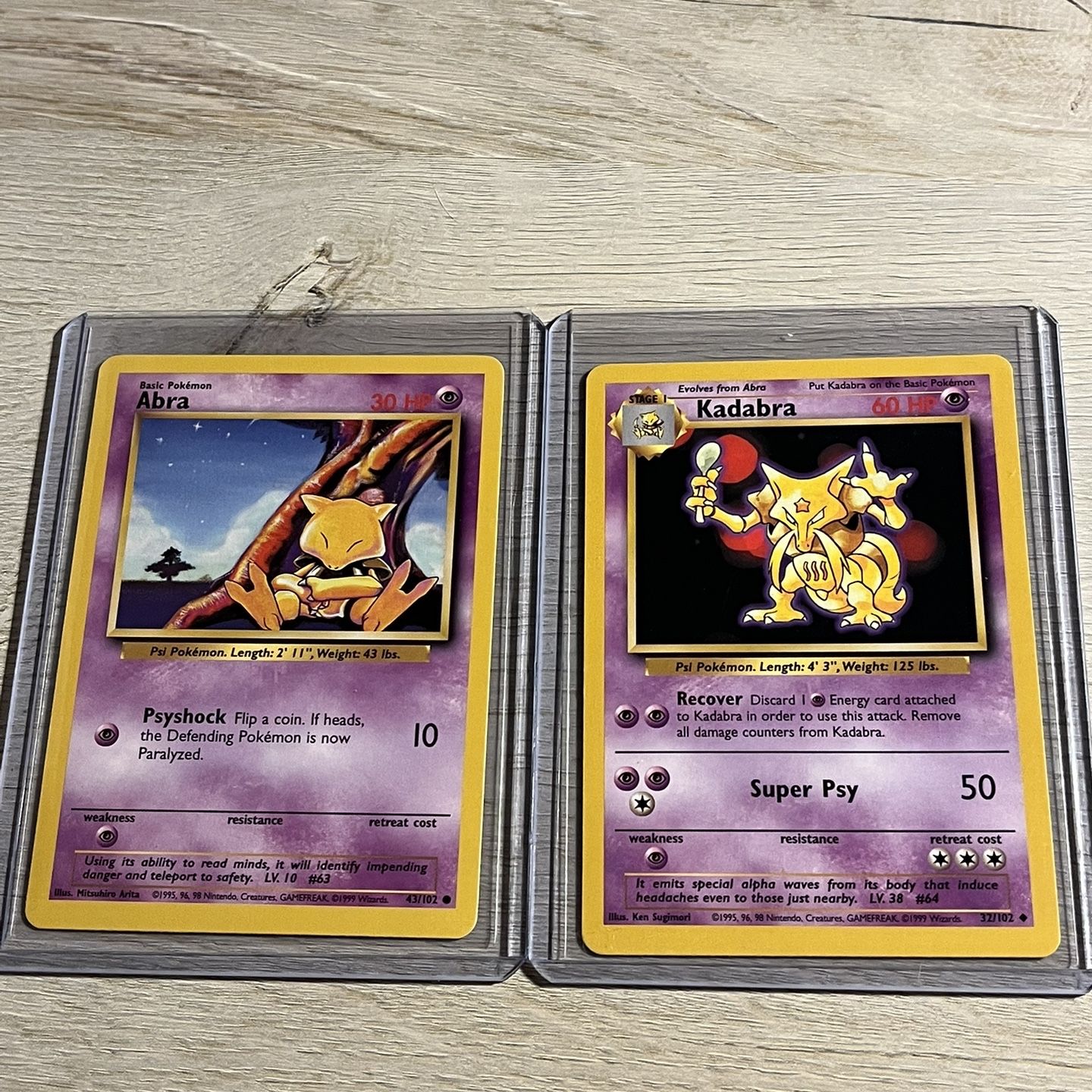 1995 kadabra pokemon card value 32/102 - Non-Holo or Paralyzed Vintage Original Pokmon Base Set