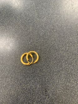 Yellow silver hoops