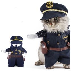 MaxS Pet Policeman Costume Uniform Clothes Funny Apperal Cat and Medium Small Dog - S