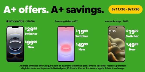 iPhone 16e Starting at $30 (Switchers)