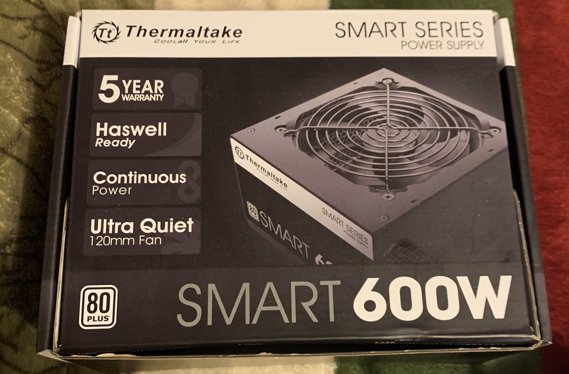 ThermalTake 600 watt 80 plus certified non modular power supply