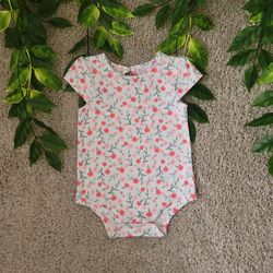 Baby Girl Pink Floral Onesie (12-18 Months)