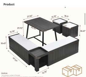 Corner Banquette Dining Set with Table and Storage