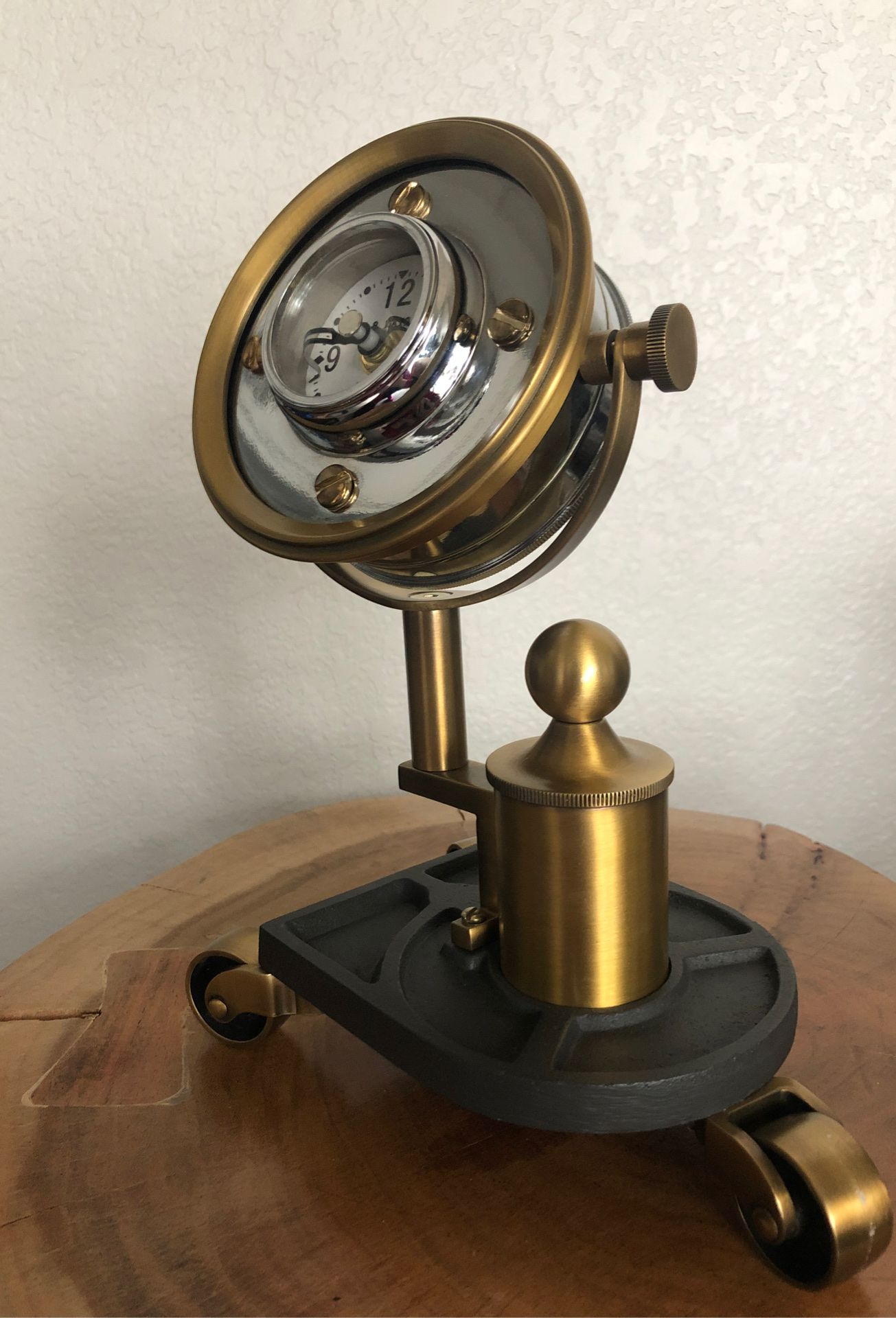 Franklin Steampunk Desk Clock in antique brass