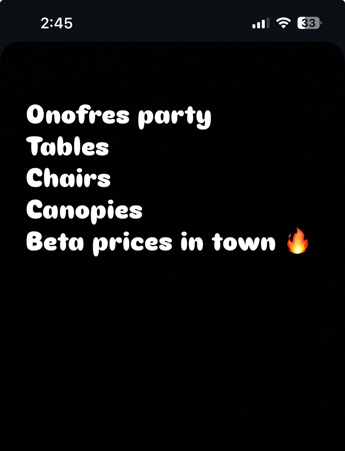Tables Chairs Canopies