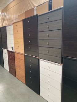 Compress wood 5 drawer chest