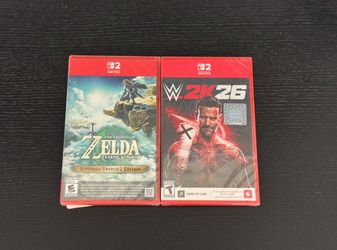 Nintendo Switch 2 Games - Zelda Tears of the Kingdom, WWE 2K26