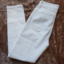 Wax Jeans Butt I Love You White Denim Junior High Rise Skinny ~ Size 7/28