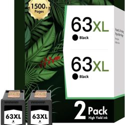 63XL 63 Black Ink Cartridge Combo Pack Replacement for HP 63 XL Ink Remanufactured for HP Envy 4 4510 OfficeJet 3 5 5 