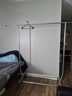 Rolling Chrome Clothing Rack
