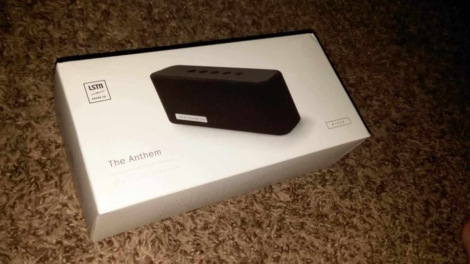 NEW IN BOX LSTN SOUND CO. THE ANTHEM WIRELESS BLUETOOTH SPEAKER BLACK BLUE TOOTH SPEAKERPHONE