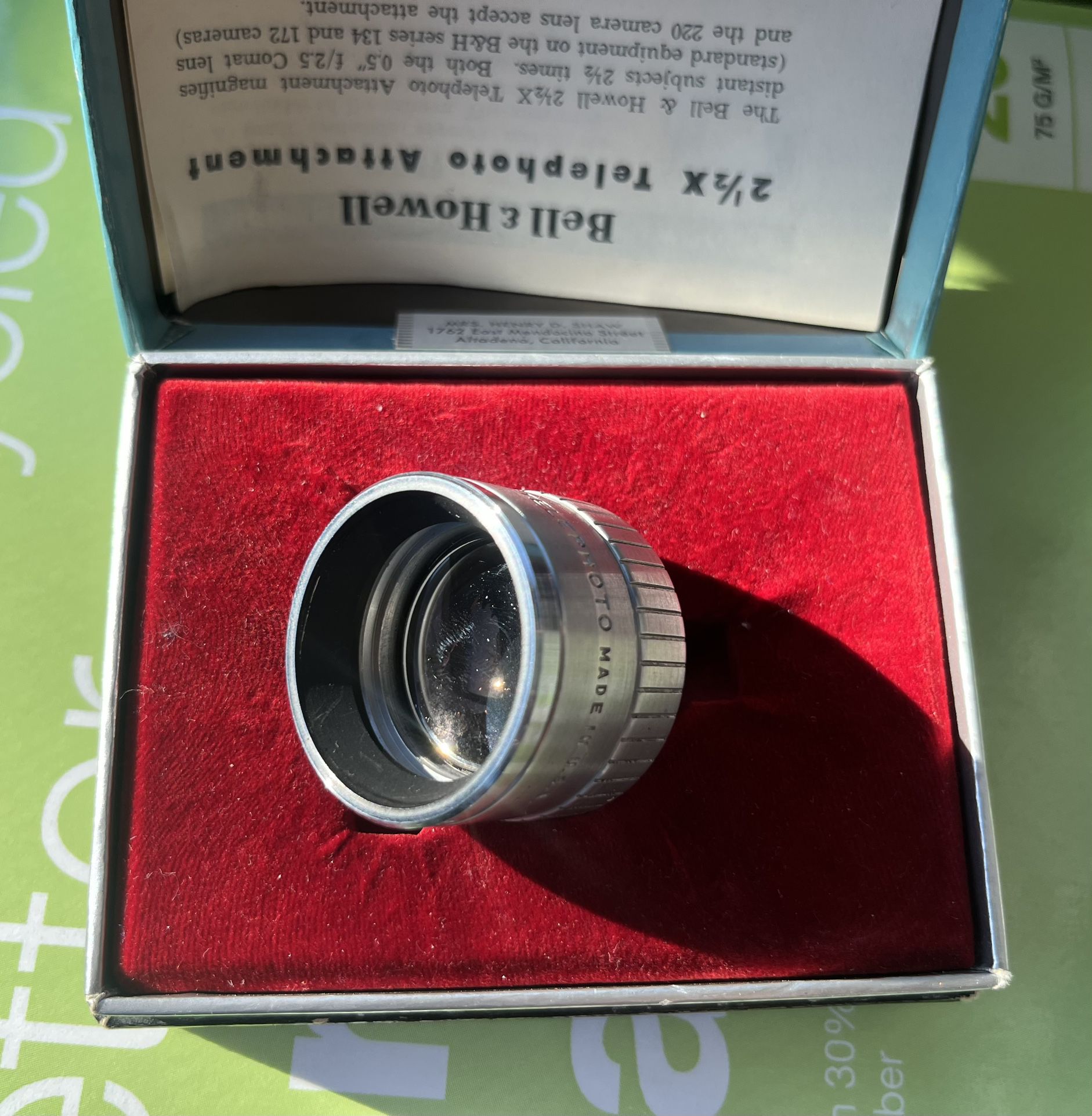 Bell & Howell Movie Camera Lens 