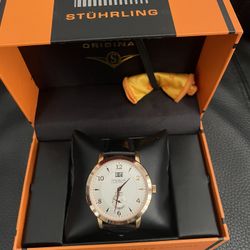 Stuhrling Mens Rose Gold Color Automatic Dress Watch