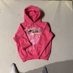 Sp5der Web Hoodie Pink Size M Authentic Streetwear Spider