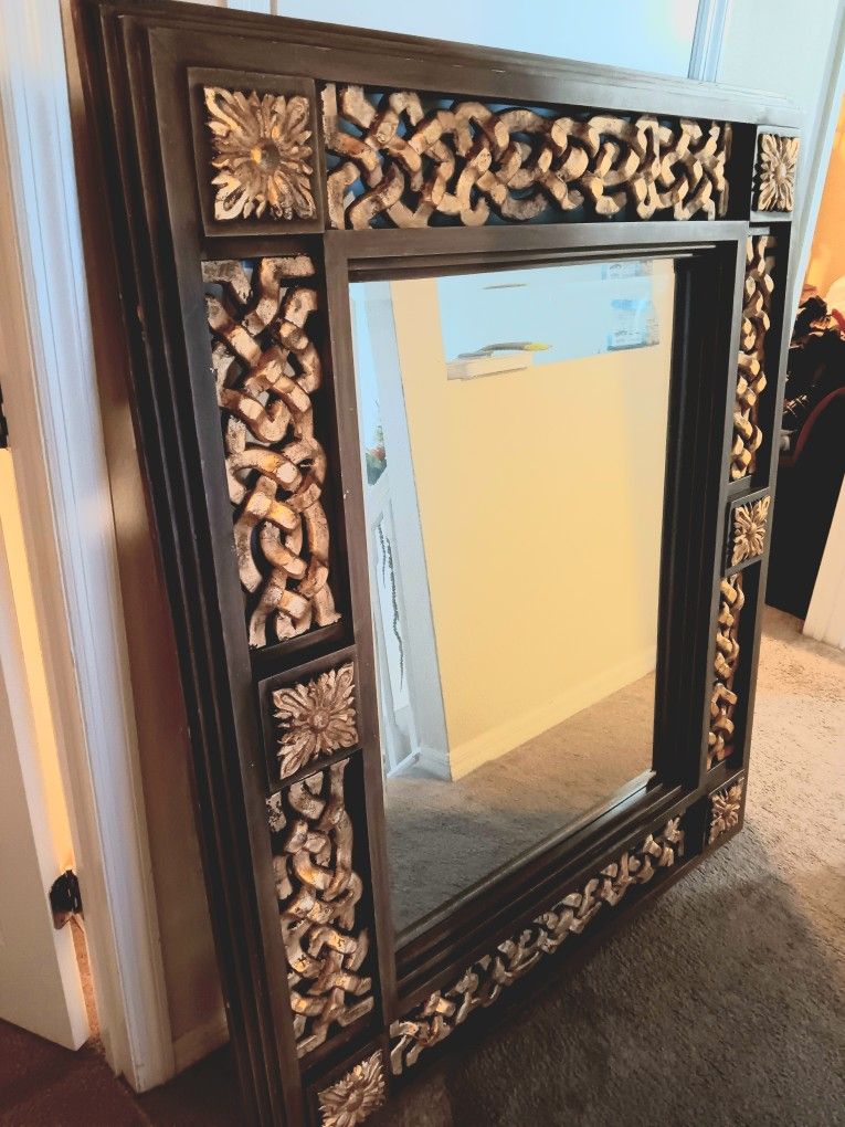 Large Antique Beveled Edge Mirror 4ft X 5ft