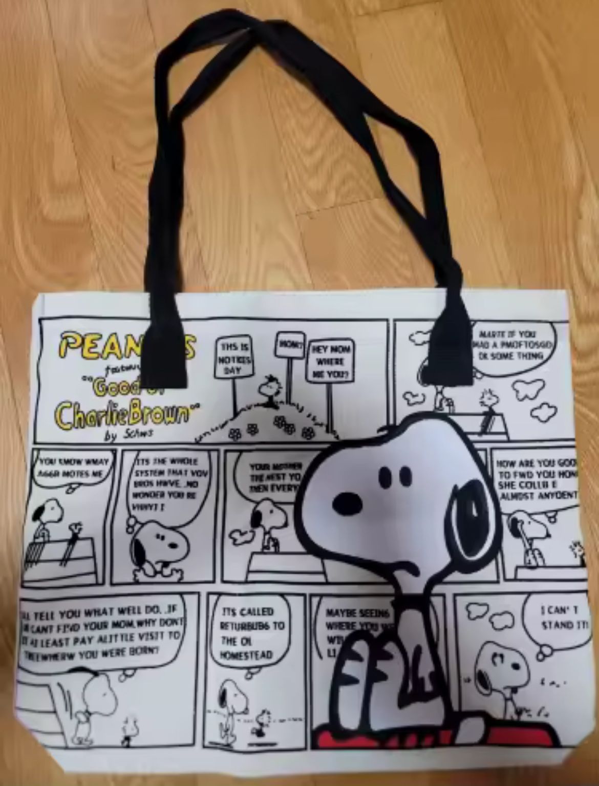 Canvas Snoopy Tote Bag, Cartoon Tote Bag